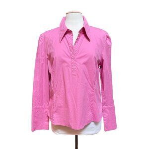 Forenza Vtg Pink Long-Sleeve Button-Up‎ Shirt 16 Snap Details Western Pirate 90s